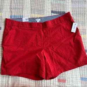 Crown & Ivy Caroline Red Women's 7” Inseam Textured Shorts 20W